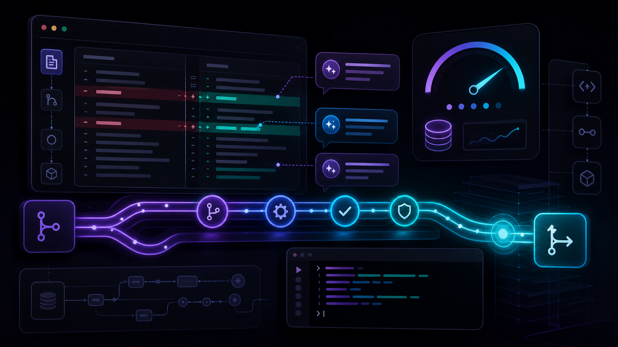 Claude Code GitLab CI code review pipeline illustration